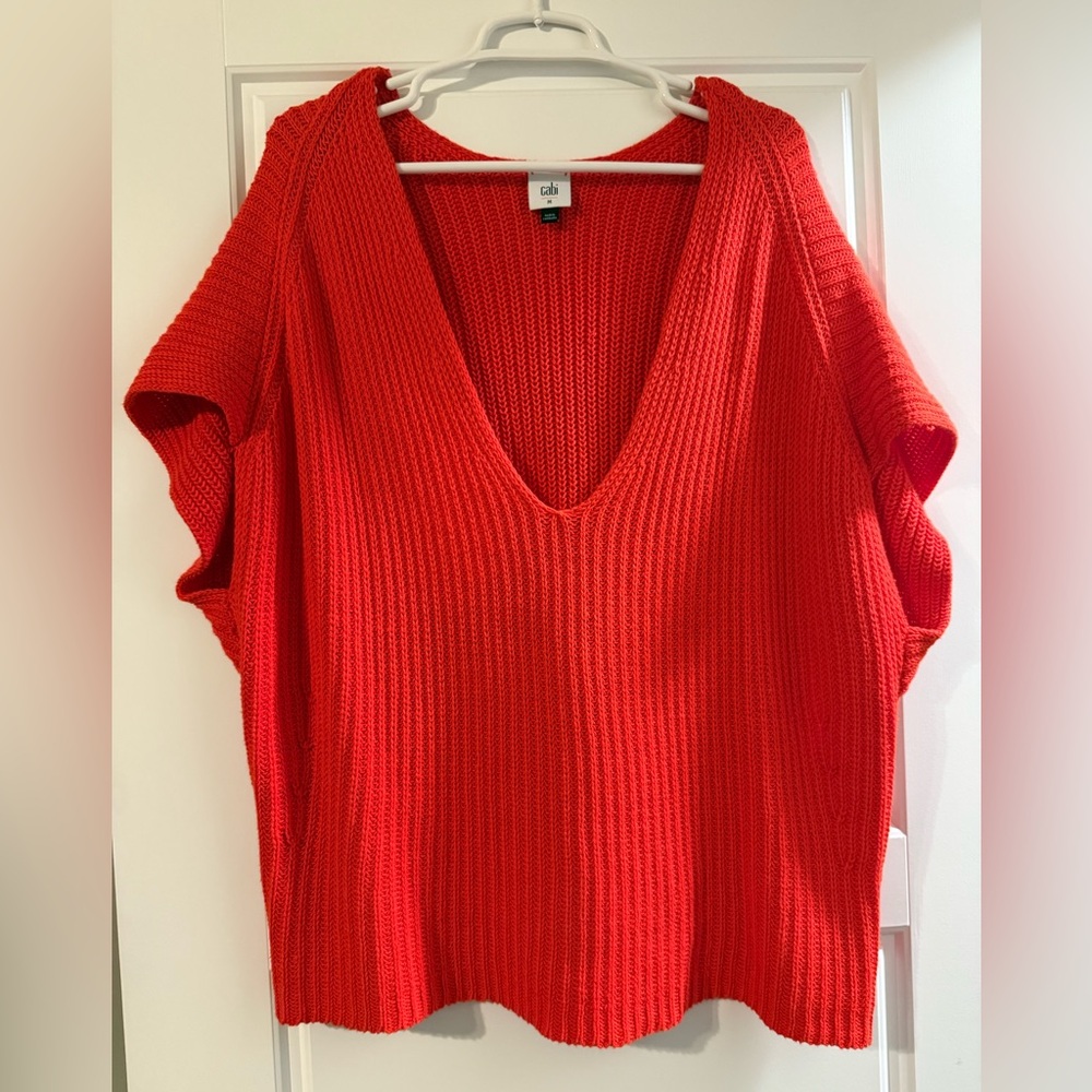 CAbi Red Oversized Knit Sweater - Medium